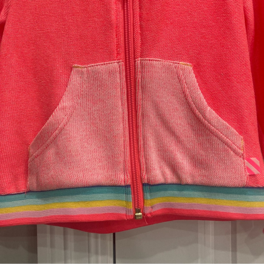 Billieblush girls neon colored light weight hooded zip up jacket in size 4 VGUC - Picture 2 of 8